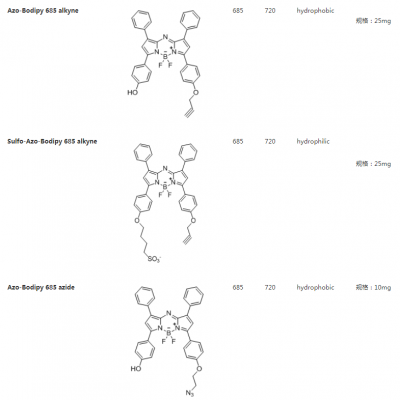 氟化硼二吡咯类荧光染料Azo-Bodipy685alkyne